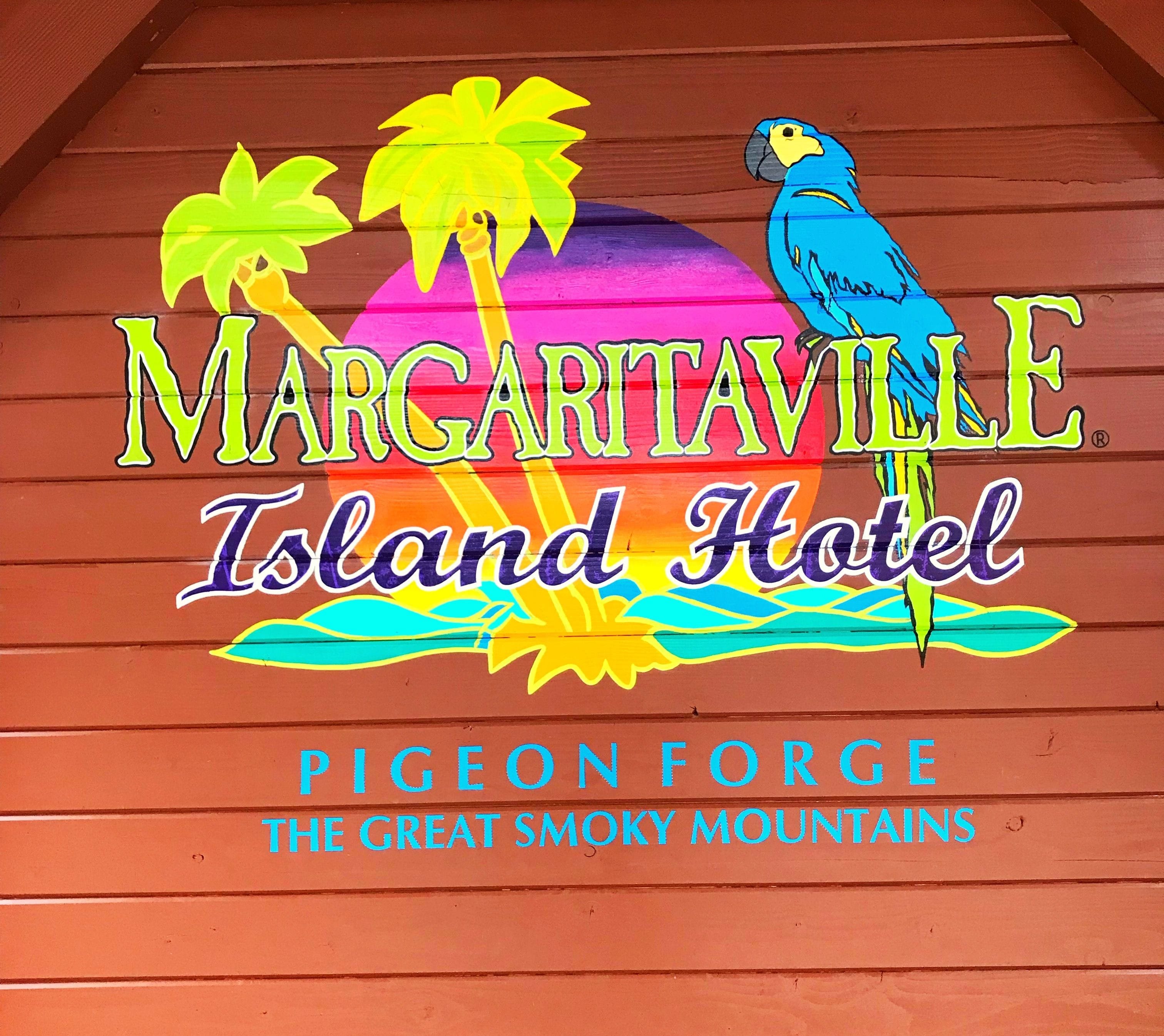 Painted Logo Mural for Margaritaville Island Hotel outdoor Bar photo opp!