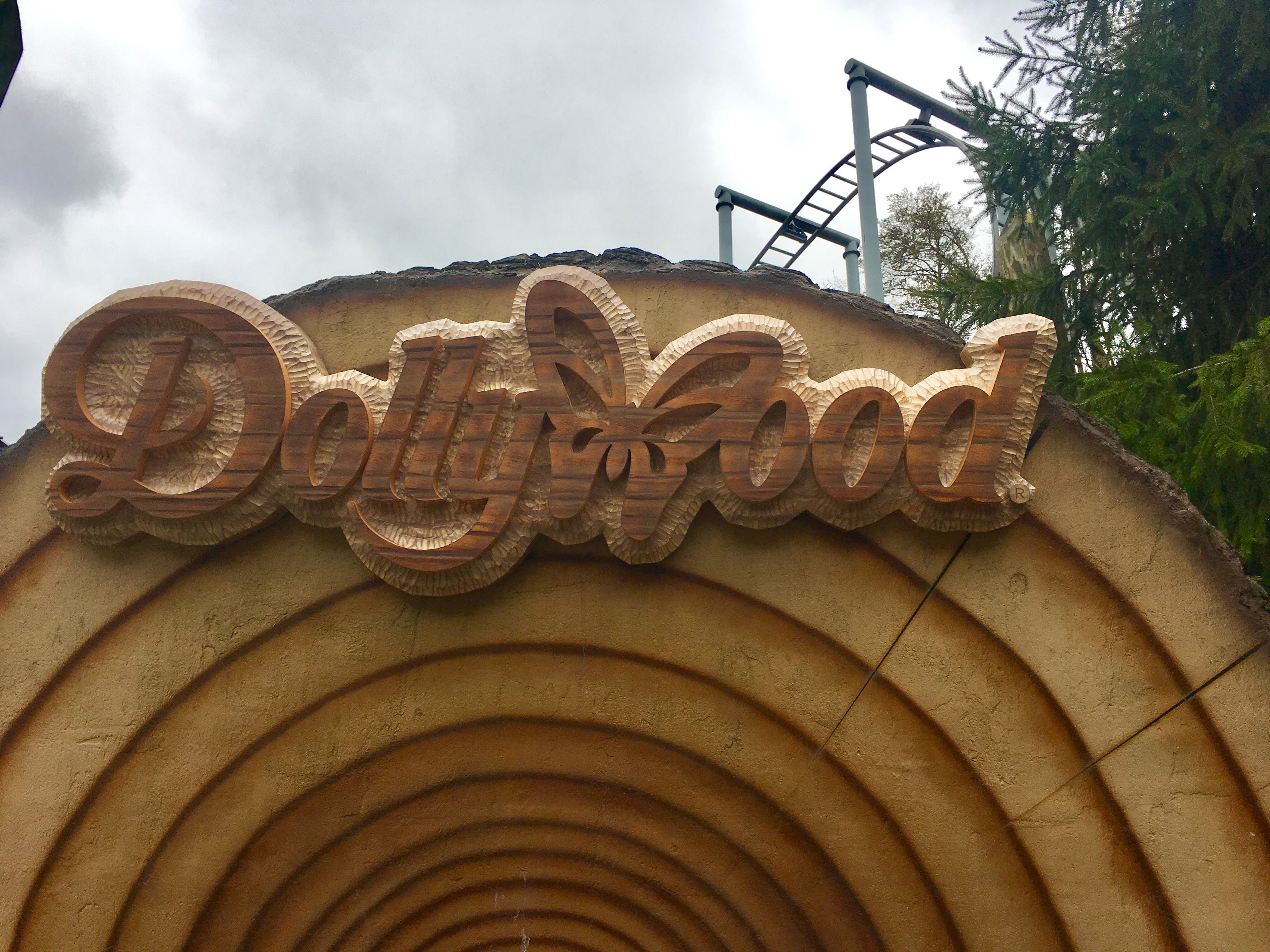 Carved dimensional painted sign used for a photo opp at Dollywood amusement park in Pigeon Forge,TN