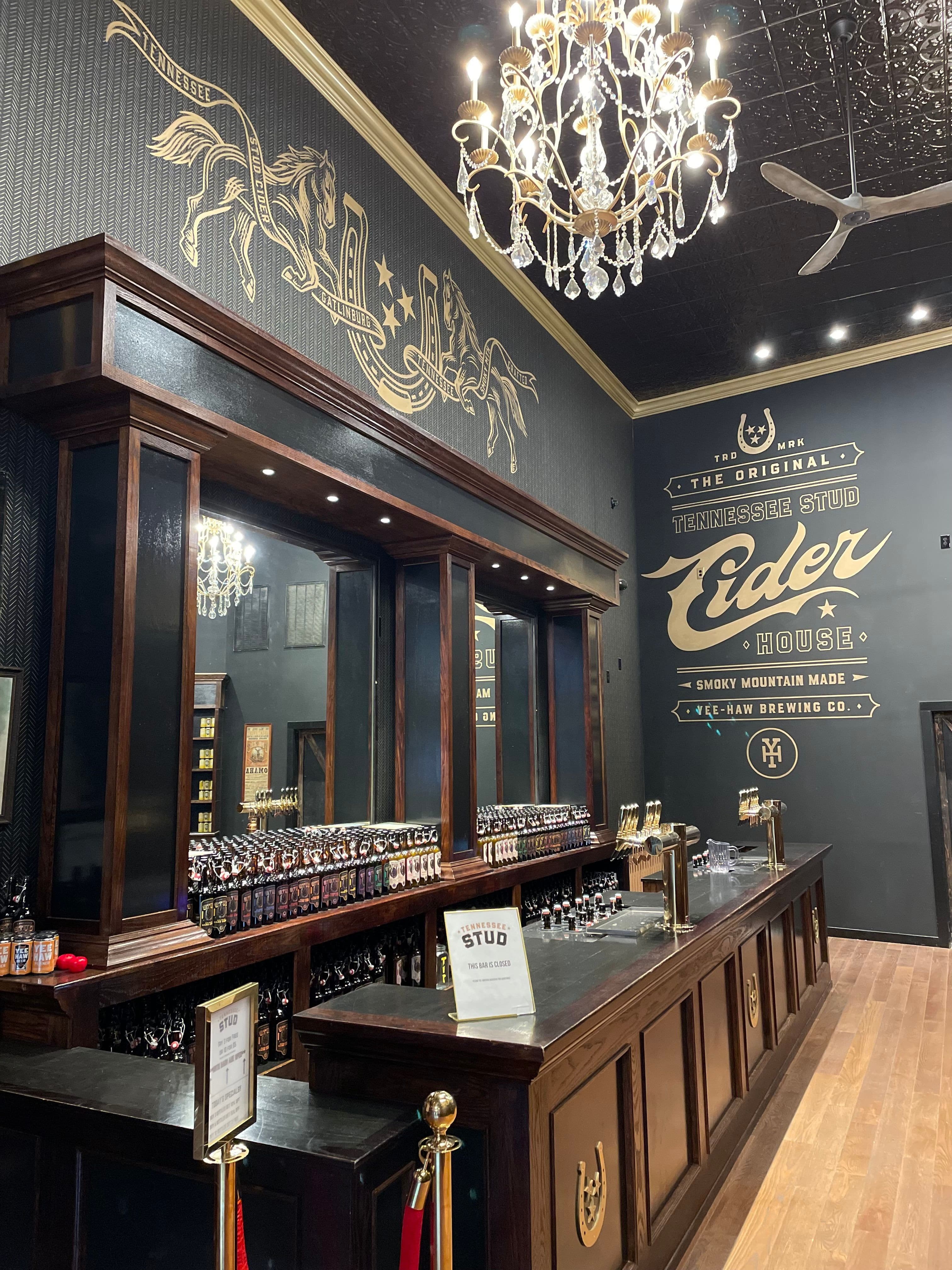 Interior painted murals of The Tennessee Stud Cider House located in Gatlinburg,TN. Artwork designed by Chad Patterson 
@patterson_art_co ,on instagram.